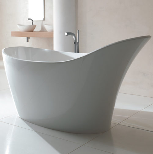 Victoria + Albert Amalfi bath in volcanic limestone is distributed in Quenesland by Luxe by Design, Brisbane.