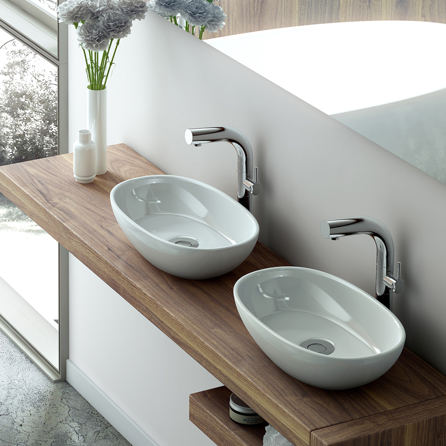 Victoria + Albert Barcelona 48 basin in volcanic limestone is distributed in Queensland by Luxe by Design, Brisbane.