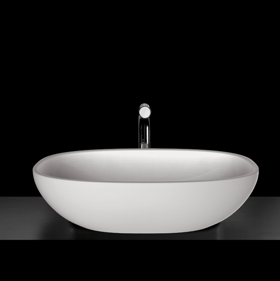 Victoria + Albert Barcelona 64 basin in volcanic limestone is distributed in Queensland by Luxe by Design, Brisbane.