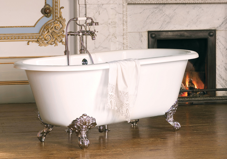 Victoria + Albert Cheshire traditional bath in volcanic limestone is distributed in Quenesland by Luxe by Design, Australia.