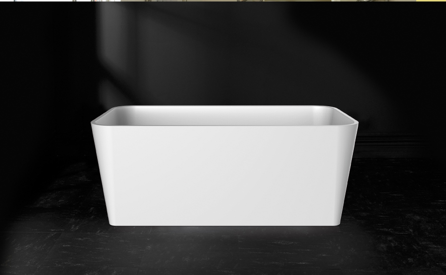 Victoria + Albert Edge bath in volcanic limestone is distributed in Quenesland by Luxe by Design, Brisbane.