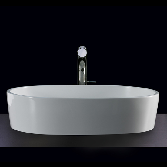 Victoria + Albert Ios 54 basin in volcanic limestone is distributed in Queensland by Luxe by Design, Brisbane.