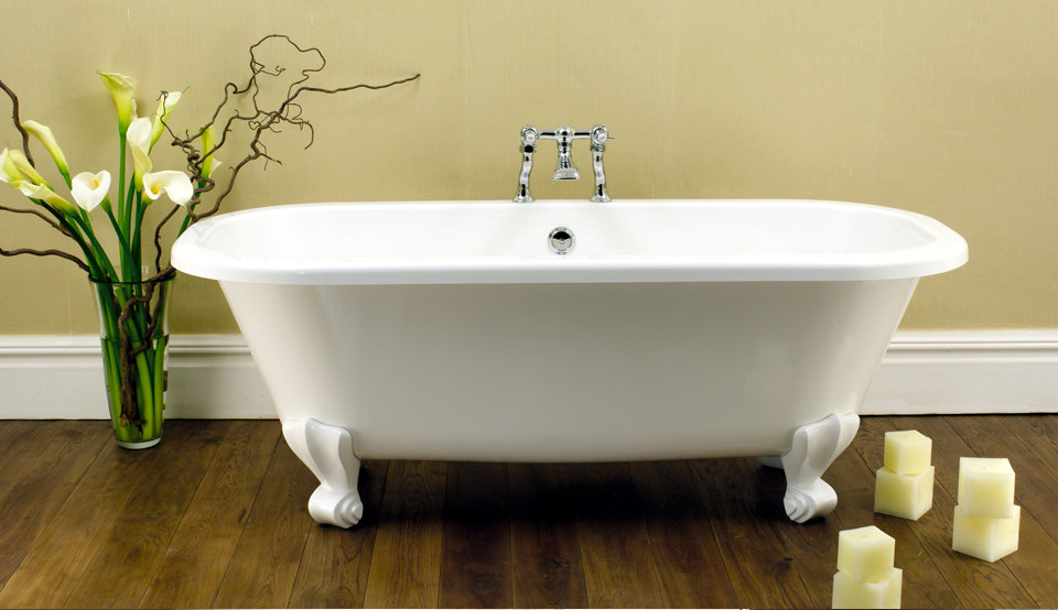 Victoria + Albert Richmond traditional bath in volcanic limestone is distributed in Quenesland by Luxe by Design, Australia.