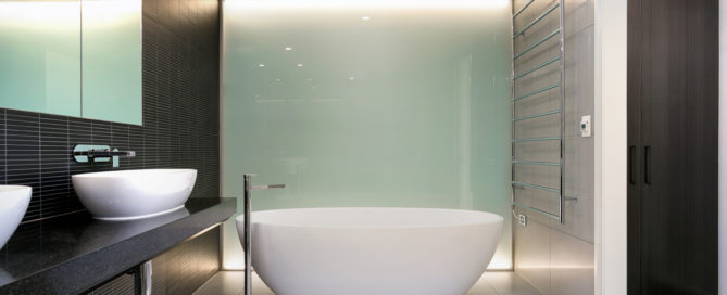 South Yarra Apartment renovation by Canny featuring VIctoria + Albert Barcelona bath and basins.
