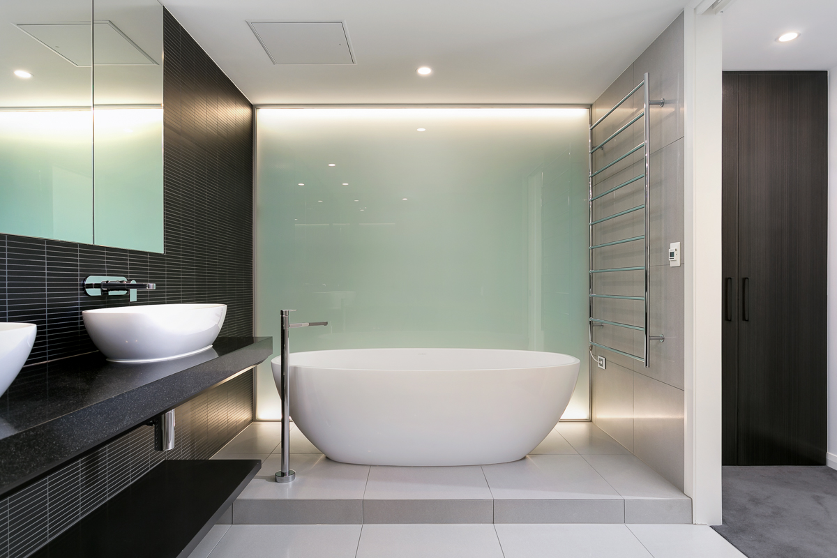 South Yarra Apartment renovation by Canny featuring VIctoria + Albert Barcelona bath and basins.