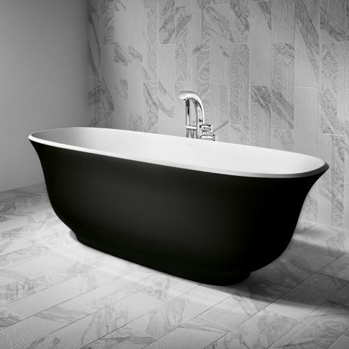 Victoria + Albert Amiata matte black bath in matte black by Luxe by Design, Brisbane.