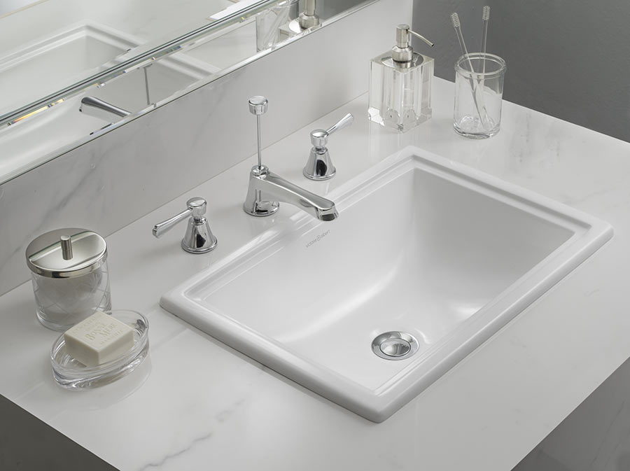 Victoria + Albert Pembroke 52 recess mounted stone washbasin - distributed in Australia by Luxe by Design, Brisbane.