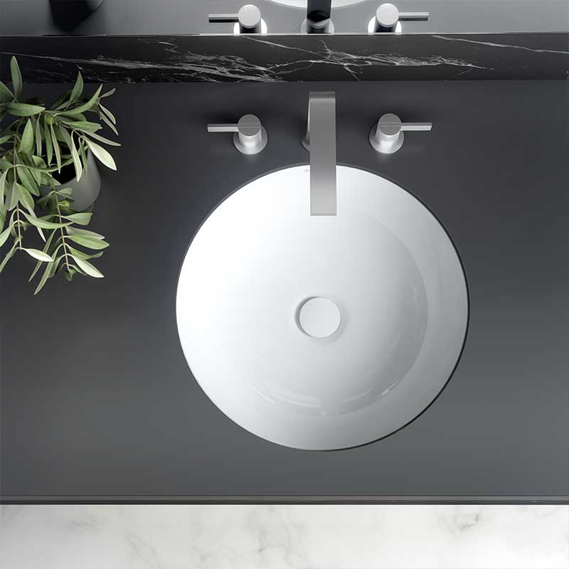 Victoria + Albert Kaali 48 undermount basin. Recessed stone basin, distributed in Australia by Luxe by Design, Brisbane.