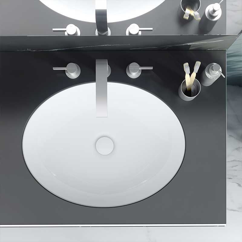 Victoria + Albert Kaali 60 undermount basin. Recessed stone basin, distributed in Australia by Luxe by Design, Brisbane.