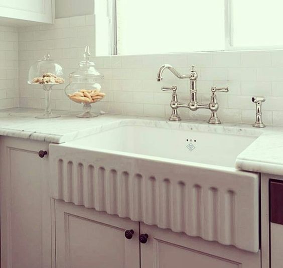 Shaws Bowland 800 fireclay butler sink. Distributed in Australia by Luxe by Design, Brisbane.