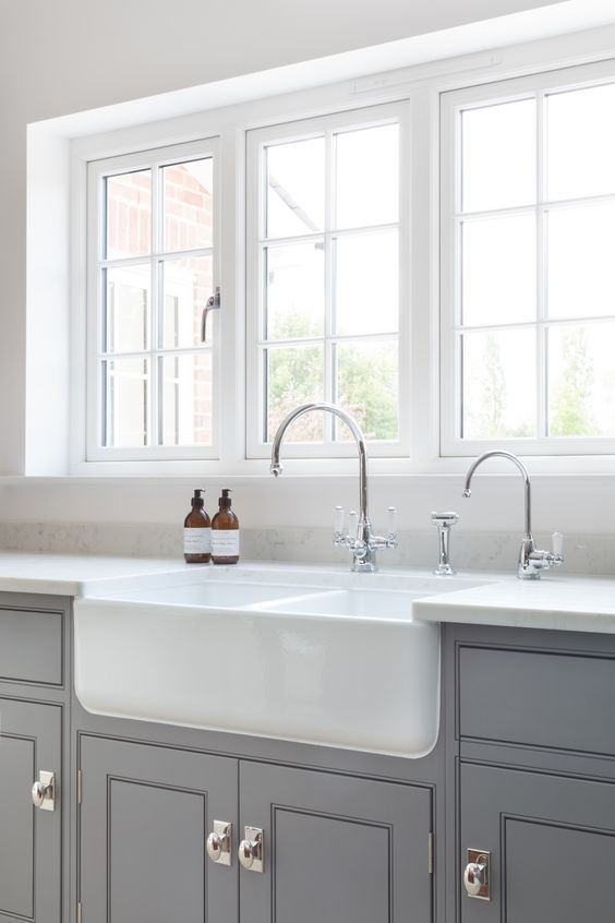 Shaws Double Bowl 800 fireclay butler sink. Distributed in Australia by Luxe by Design, Brisbane.