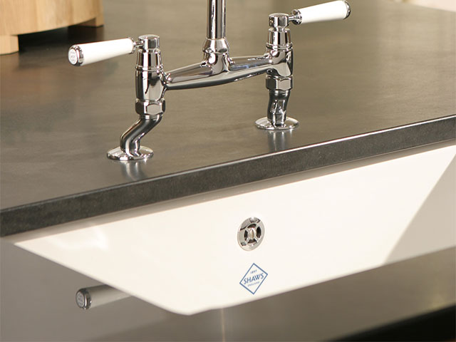 Shaws Inset 600 undermount sink. Single bowl 600mm fireclay sink by Shaws of Darwen, England. Imported and distributed in Australia by Luxe by Design, Brisbane.