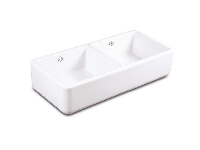 Shaws Farnworth Double 930 fireclay butler sink with no overflow. Distributed in Australia by Luxe by Design, Brisbane