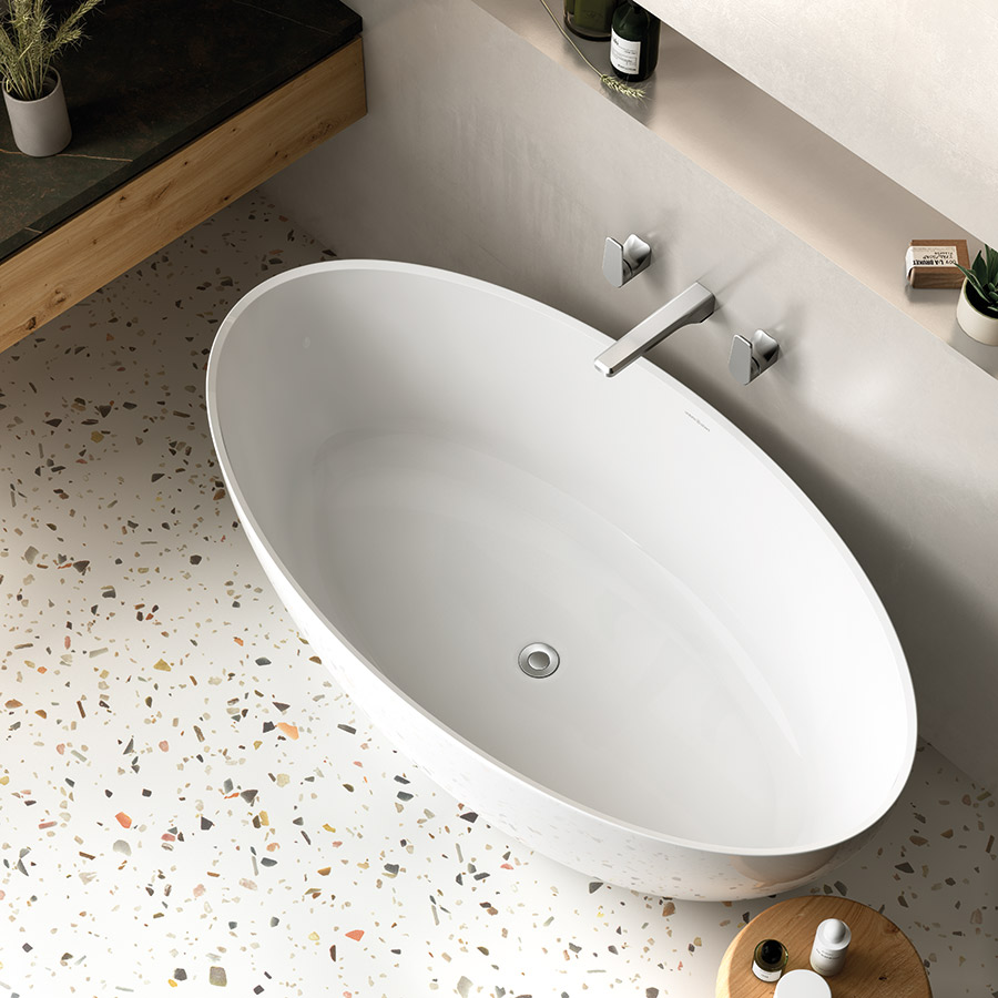 Victoria + Albert Corvara white stone 1500mm bath, distributed in Australia by Luxe by Design, Brisbane.