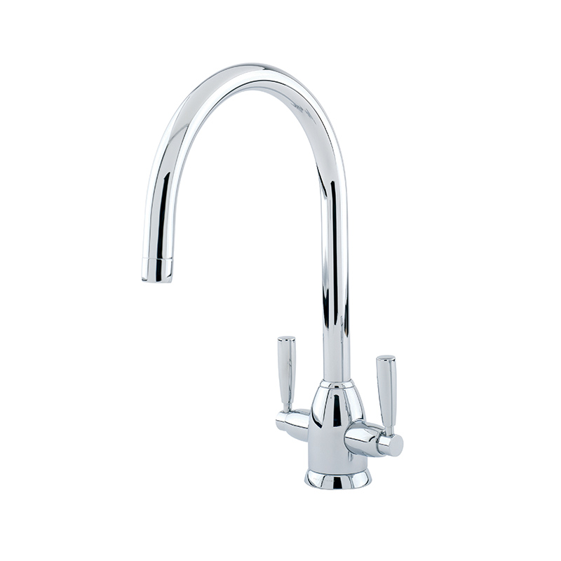 Shaws by Perrin & Rowe Silverdale kitchen mixer in chrome. Oberon style kitchen mixer AUSH.4861. Distributed in Australia by Luxe by Design, Brisbane.