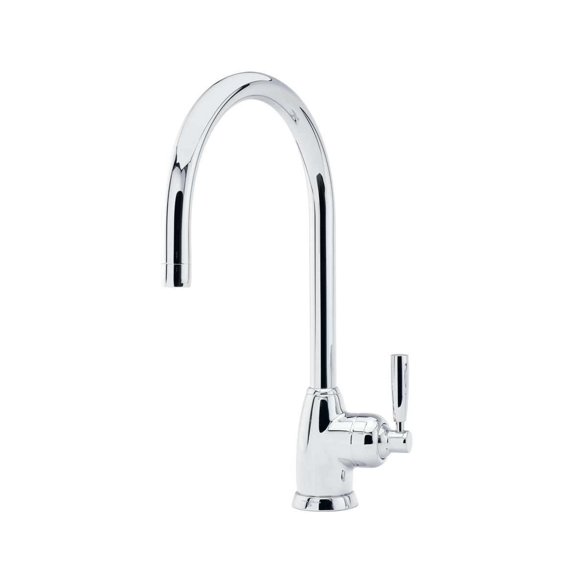 Shaws by Perrin & Rowe Roeburn kitchen mixer in Chrome. Mimas style monobloc kitchen tap AUSH.4841. Distributed in Australia by Luxe by Design, Brisbane.
