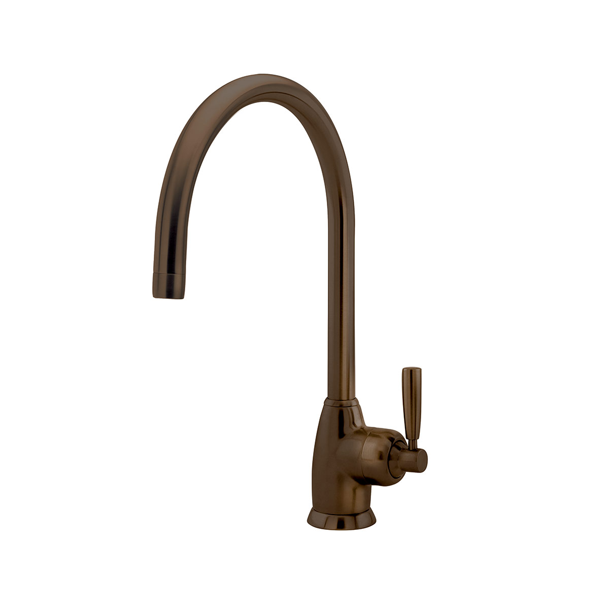 Shaws by Perrin & Rowe Roeburn kitchen mixer in English Bronze. Mimas style monobloc kitchen tap AUSH.4841. Distributed in Australia by Luxe by Design, Brisbane.