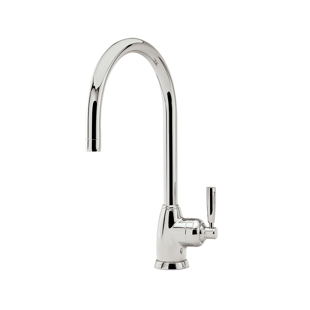 Shaws by Perrin & Rowe Roeburn kitchen mixer in Nickel. Mimas style monobloc kitchen tap AUSH.4841. Distributed in Australia by Luxe by Design, Brisbane.