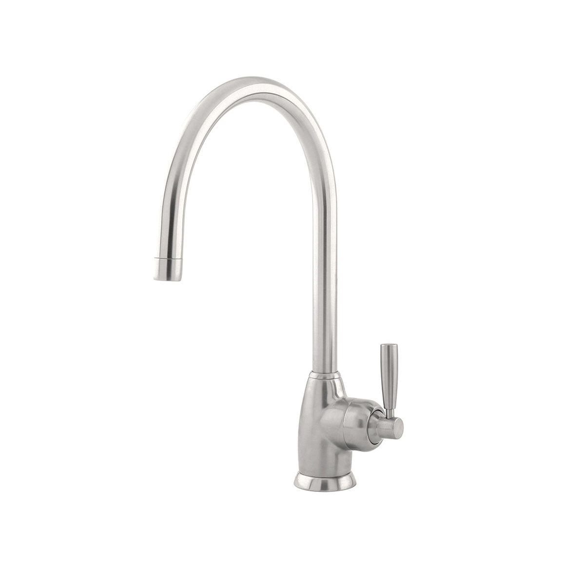 Shaws by Perrin & Rowe Roeburn kitchen mixer in Pewter. Mimas style monobloc kitchen tap AUSH.4841. Distributed in Australia by Luxe by Design, Brisbane.