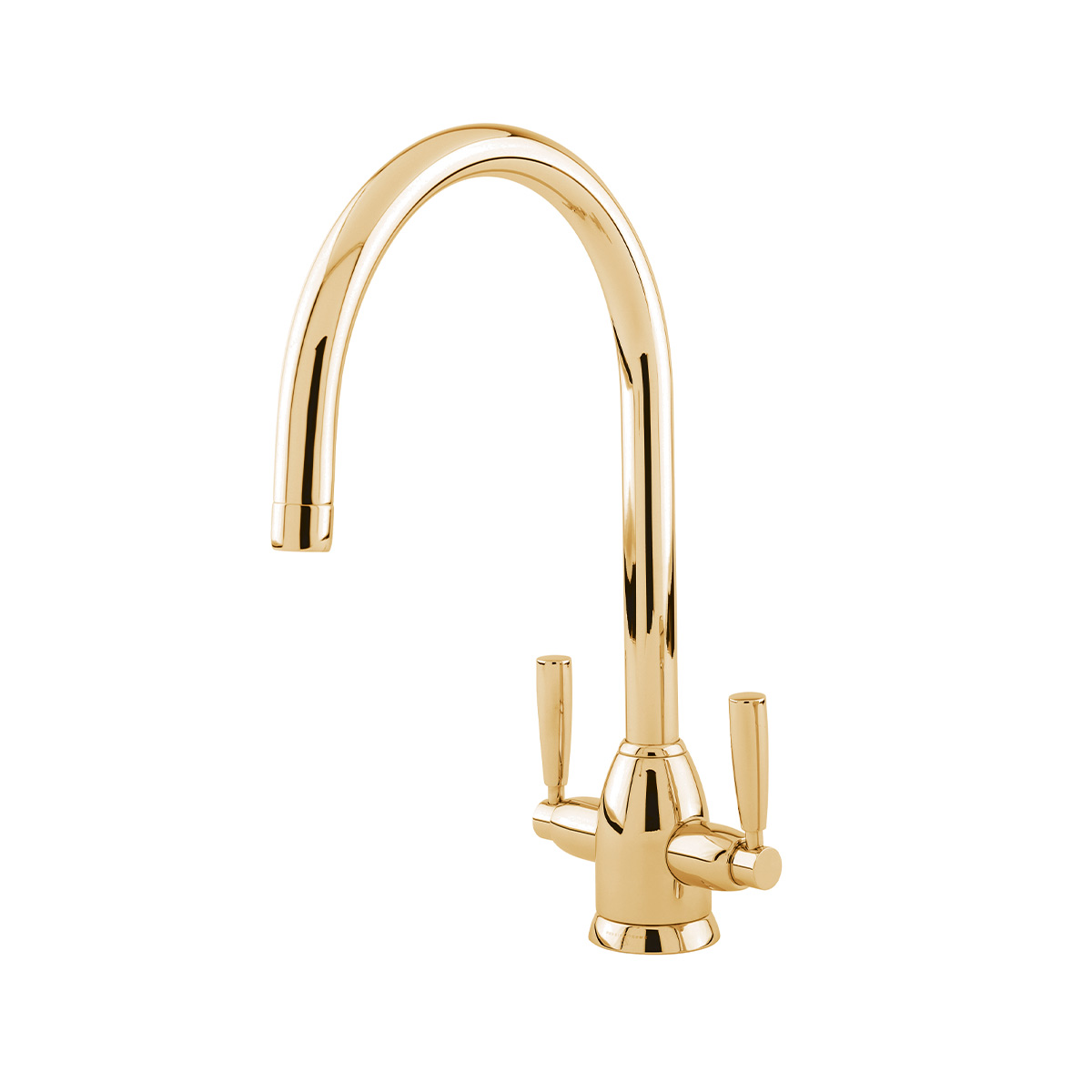Shaws by Perrin & Rowe Silverdale kitchen mixer in Polished Brass. Oberon style kitchen mixer AUSH.4861. Distributed in Australia by Luxe by Design, Brisbane.
