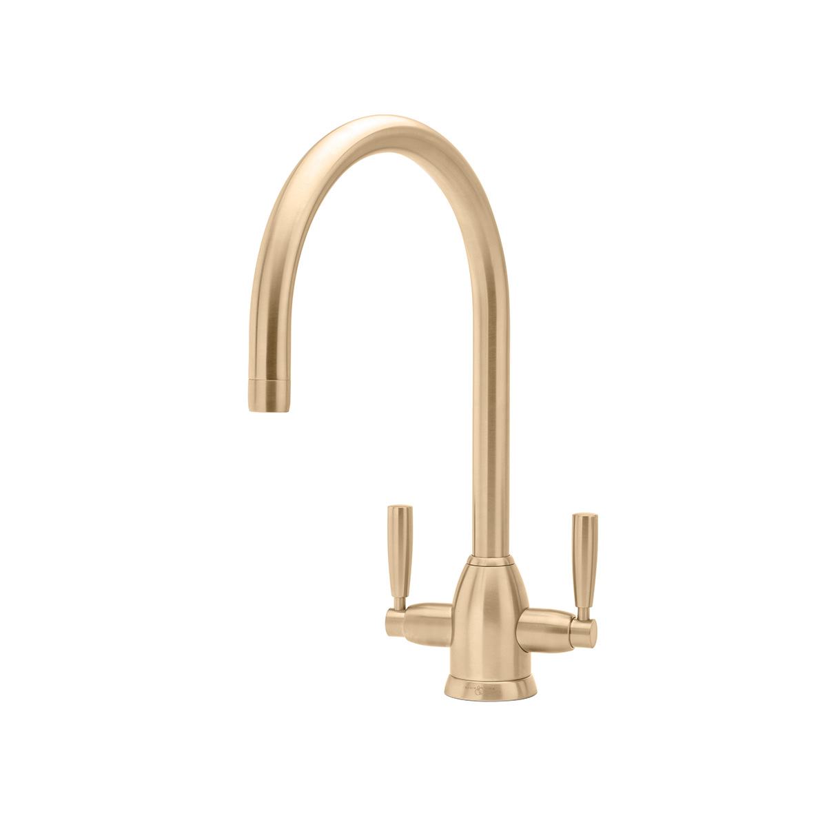 Shaws by Perrin & Rowe Silverdale kitchen mixer in Satin Brass. Oberon style kitchen mixer AUSH.4861. Distributed in Australia by Luxe by Design, Brisbane.