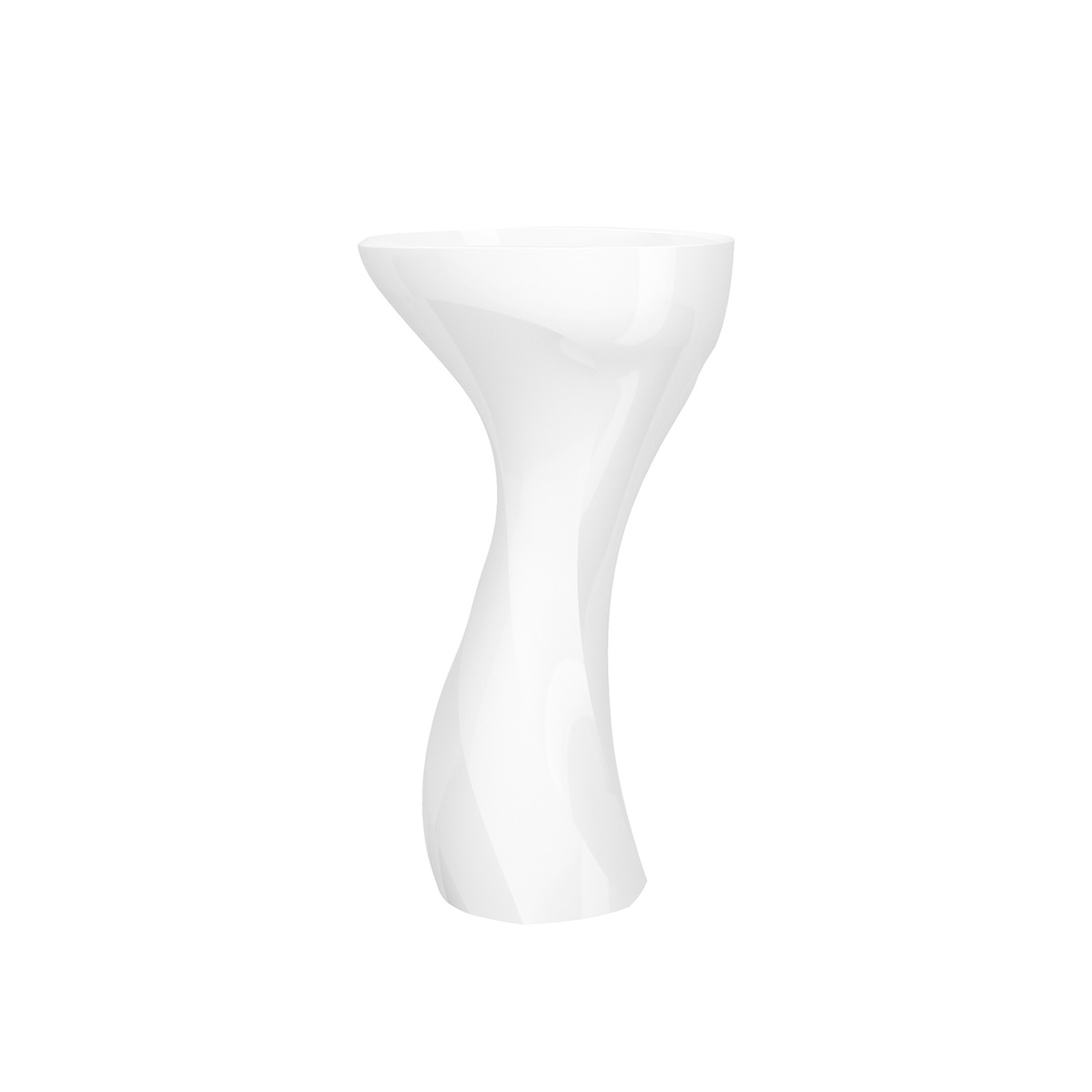 Victoria + Albert Seros 49 Pedestal Basin, sculpted wave design stone freestanding podium basin inspired by Sophie Elizabeth Thompson sculptures. Available in Gloss White and Matt White in bath, vessel basin and pedestal basin formats. Distributed in Australia by Luxe by Design, Brisbane.