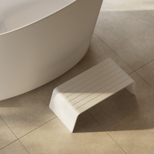 Victoria + Albert Bath Step in Matte White. The Kerid bath step is distributed in Australia by Luxe by Design, Brisbane.